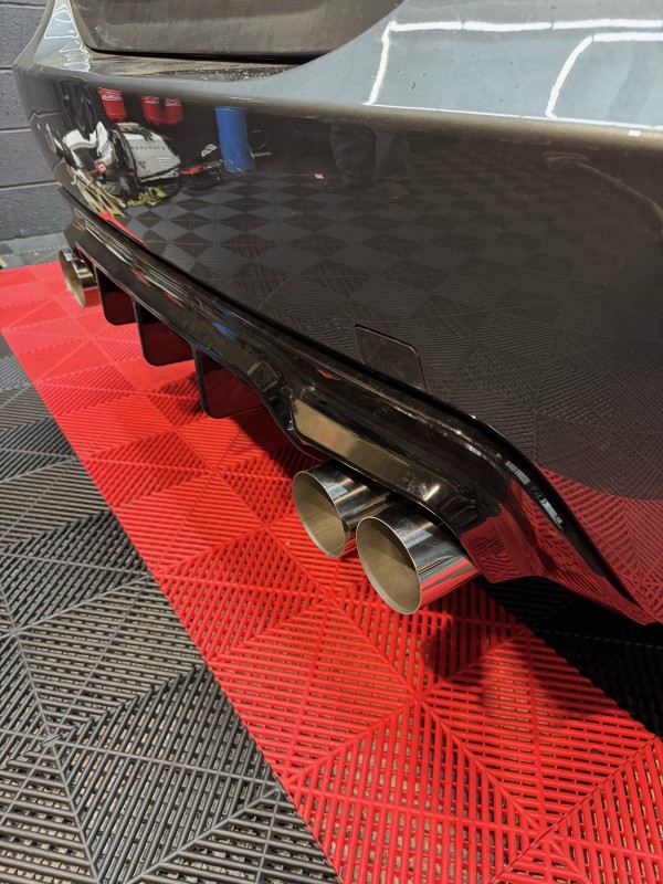 Ligne inox type M5 en double sortie pour BMW 530D E60 – Fabrication sur mesure à Chalon-sur-Saône